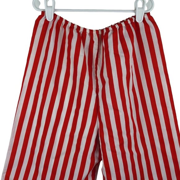 Red & White Striped Elastic Waist Costume Pants PIRATE - Picture 2 of 2